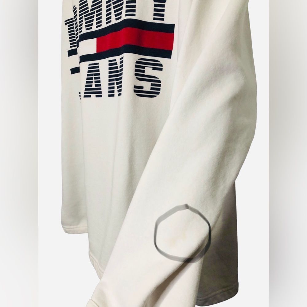 VTG 90s Tommy Hilfiger Sweatshirt Flag Spell Out Signature Jeans Sport Shirt XXL - Picture 12 of 12